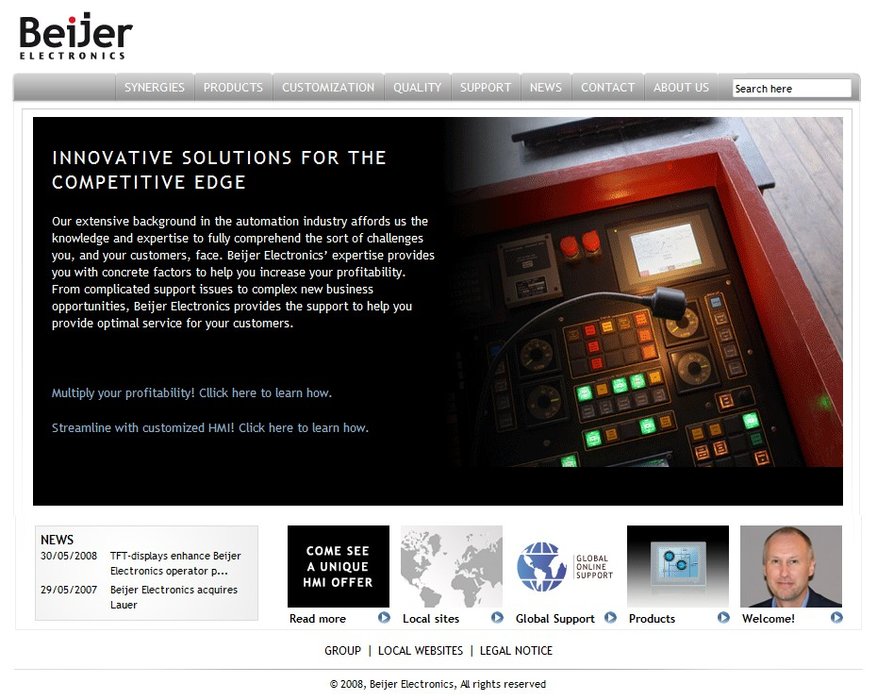 北爾電子推出針對機械製造商的新人機界面網站